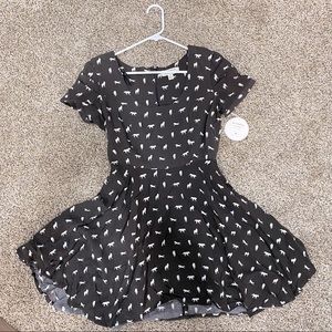 NWT UO BYCORPUS wolf print dress - black gray - size 10